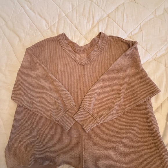 Aerie Wonder Ribber V-Neck Sweater Sweatshirt - Picture 3 of 4